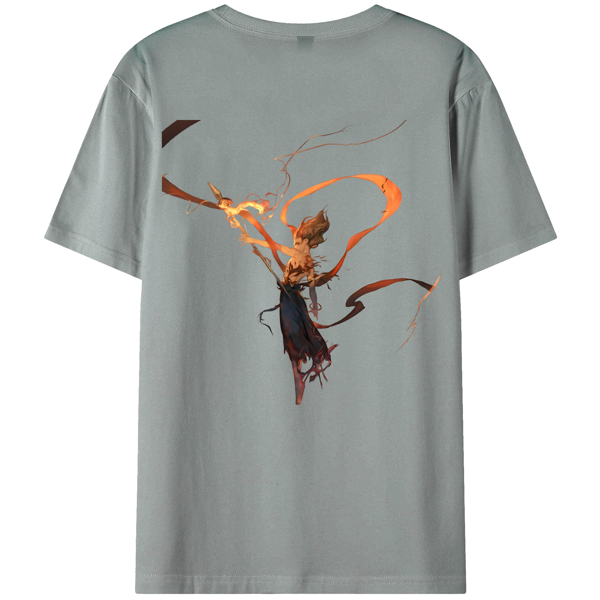 （画像用） Ne Zha 2 ナタ 魔童の大暴れ 綿100％ メンズ半袖Tシャツ（バックプリント） 通気性
